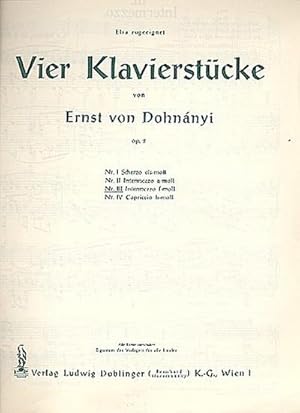 Bild des Verkufers fr Intermezzo f-Moll op.2,3fr Klavier zum Verkauf von AHA-BUCH GmbH