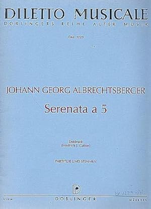 Bild des Verkufers fr Serenata a 5fr 2 Oboen (Ob/Fl), Klarinett in B, Horn in Es und Fagott : Partitur und Stimmen zum Verkauf von AHA-BUCH GmbH