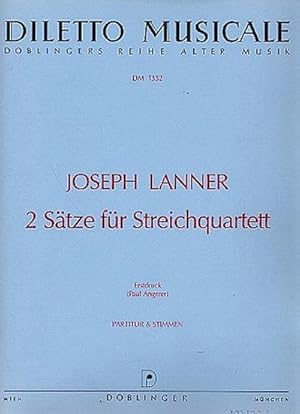 Bild des Verkufers fr 2 SAETZE FUER STREICHQUARTETTPARTITUR+STIMMEN : ANGERER, PAUL, ED. zum Verkauf von AHA-BUCH GmbH