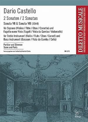 Bild des Verkufers fr 2 Sonaten (Nr.7 und Nr.8) frMelodieinstrument, Bassinstrument und Bc : Partitur und Stimmen (Bc ausgesetzt) zum Verkauf von AHA-BUCH GmbH