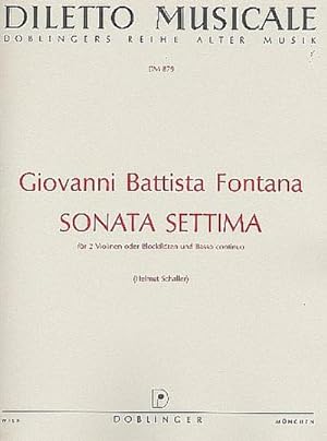 Bild des Verkufers fr Sonata settimafür 2 Violinen (Blockfl ten) und basso continuo zum Verkauf von AHA-BUCH GmbH