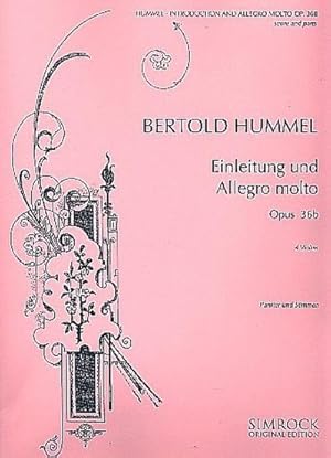 Bild des Verkufers fr Einleitung und Allegro molto op.36bfr 4 Violen : Partitur und Stimmen zum Verkauf von AHA-BUCH GmbH