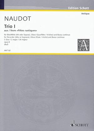 Bild des Verkufers fr Trio I C-Dur op. 8fr Blockflte (Alt oder Sopran), Oboe (Flte/Violine) und Basso conti : Partitur und Stimmen zum Verkauf von AHA-BUCH GmbH