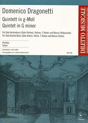 Bild des Verkufers fr Quintett g-Moll fr Kontrabass (Violine),Streicher und Bc (Violoncello) : Partitur zum Verkauf von AHA-BUCH GmbH