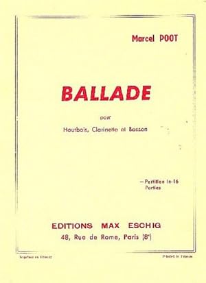 Bild des Verkufers fr Balladepour hautbois, clarinette et basson : partition de poche zum Verkauf von AHA-BUCH GmbH