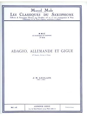 Bild des Verkufers fr Adagio allemande et gigue de lasonate no.1 pour violon et piano zum Verkauf von AHA-BUCH GmbH