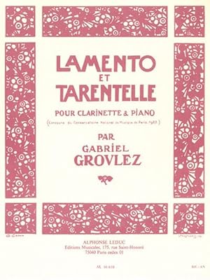 Bild des Verkufers fr Lamento et Tarentelle pour clarinetteet piano zum Verkauf von AHA-BUCH GmbH