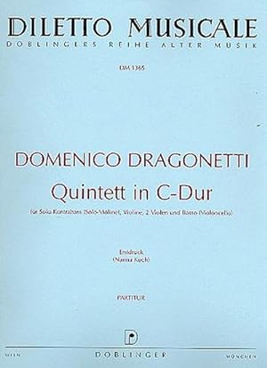 Bild des Verkufers fr Quintett C-Dur fr Kontrabass (Violine),Violine, 2 Violen und Bass (Violoncello) : Partitur zum Verkauf von AHA-BUCH GmbH