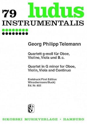 Seller image for Quartett g-Moll fr Oboe, Violine,Viola und Bc for sale by AHA-BUCH GmbH