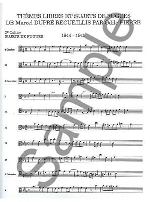 Bild des Verkufers fr DUPRE/PIERRE THEMES LIBRES ET SUJETS DEFUGUES/CAHIER 2:SUJETS DE FUGUES zum Verkauf von AHA-BUCH GmbH