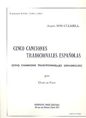 Imagen del vendedor de 5 canciones tradicionales espanolaspur chant et piano a la venta por AHA-BUCH GmbH