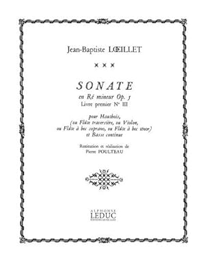 Bild des Verkufers fr Sonate en re mineur op.5livre premier no.3 pour hautbois et bc zum Verkauf von AHA-BUCH GmbH