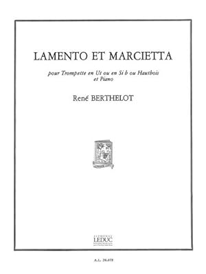 Bild des Verkufers fr BERTHELOT LAMENTO ET MARCIETTATROMPETTE UT OU SIB (OU HAUTBOIS) ET PIANO zum Verkauf von AHA-BUCH GmbH