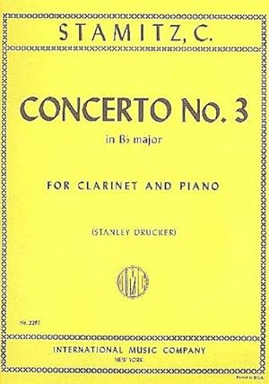 Bild des Verkufers fr Concerto Bb major no.3for clarinet and piano zum Verkauf von AHA-BUCH GmbH