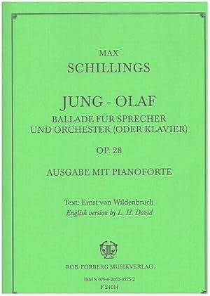 Bild des Verkufers fr Jung-Olaf op.28 Melodrama frSprechgesang und Klavier (en/dt) : Verlagskopie zum Verkauf von AHA-BUCH GmbH