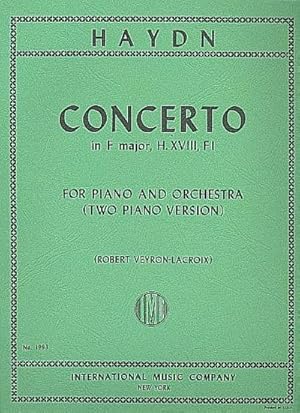 Seller image for Concerto f major Hob.XVIII,1for 2 pianos : playing score for sale by AHA-BUCH GmbH