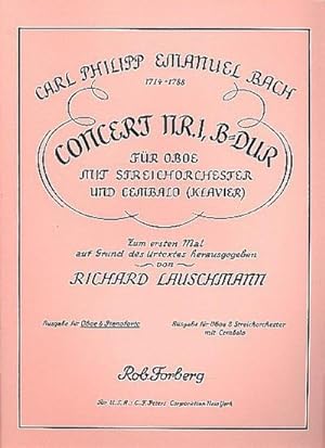 Bild des Verkufers fr Konzert B-Dur fr Oboe, Streichorchesterund Cembalo fr Oboe und Klavier zum Verkauf von AHA-BUCH GmbH