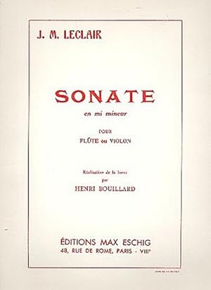 Bild des Verkufers fr Sonate mi mineurpour flute (Violon) et piano zum Verkauf von AHA-BUCH GmbH