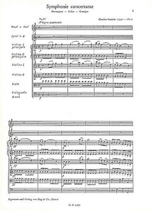 Bild des Verkufers fr Symphonie concertante C-Durfr 2 Violinen und Orchester : Partitur zum Verkauf von AHA-BUCH GmbH