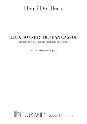 Seller image for 2 sonnets de JeanCassou pour voix : moyenne et piano (1954) for sale by AHA-BUCH GmbH