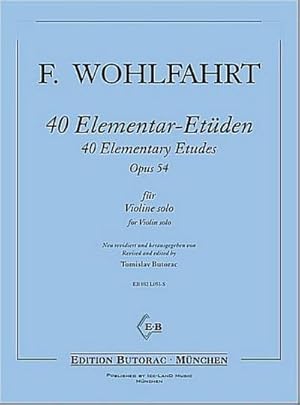 Bild des Verkufers fr 40 Elementar-Etden op.54 fr Violine soloButorac, Tomislav, ed zum Verkauf von AHA-BUCH GmbH