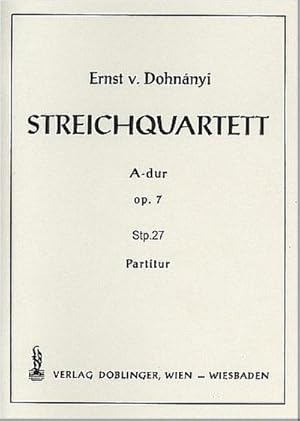 Bild des Verkufers fr Streichquartett A-Dur op.7Studienpartitur zum Verkauf von AHA-BUCH GmbH