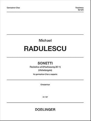 Bild des Verkufers fr DOBL44137 Sonetti (Neufassung 2011)Recitativo a 6 - für gem Chor a cappella : Partitur zum Verkauf von AHA-BUCH GmbH