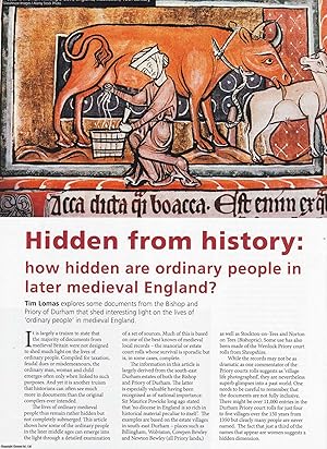 Seller image for How Hidden are Ordinary People in Later Medieval England? An original article from Historian, the magazine of The Historical Association, 2019. for sale by Cosmo Books