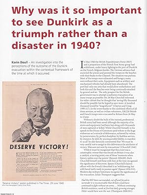 Seller image for Why was it so important to see Dunkirk as a triumph rather than a disaster in 1940? An original article from Historian, the magazine of The Historical Association, 2021. for sale by Cosmo Books
