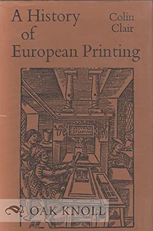 Seller image for History of European Printing for sale by WeBuyBooks