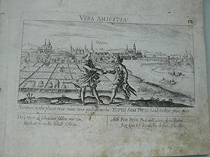 Dresden, anno 1630, Meisner/Kieser, rar Kupferstich, verlegt anno 1630, Ansicht 10 x 15 cm Thesau...