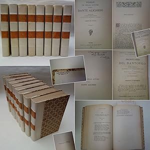 Image du vendeur pour Poesie di Mille Autori Intorno a Dante Alighieri. Raccolte ed Ordinate Cronologicamente con Note Storiche, Bibliografiche e Biografiche Vol. I - VIII. Esemplare Nr. 285 * 8 Bnde ( v o l l s t  n d i g ) H A L B P E R G A M E N T - H A N D E I N B  N D E mis en vente par Galerie fr gegenstndliche Kunst