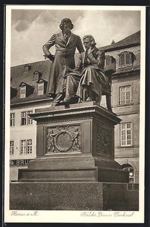 Seller image for Ansichtskarte Hanau a. M., Brder Grimm-Denkmal for sale by Bartko-Reher