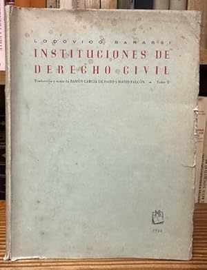 Seller image for INSTITUCIONES DE DERECHO CIVIL. Tomo II. Traduccin y notas de Ramn Garca de Haro y Mario Falcn for sale by Fbula Libros (Librera Jimnez-Bravo)