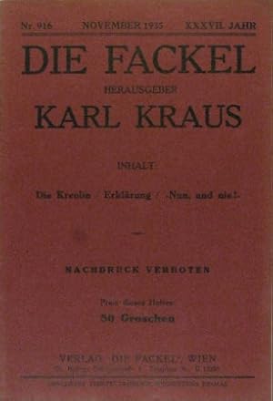 Die Fackel. XXXVII Jahr. Nr. 96 (November 1935)