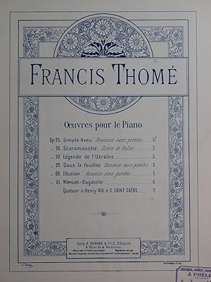 THOMÉ Francis Sous la Feuillée Piano 4 mains