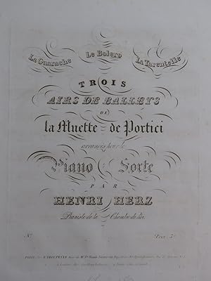 HERZ Henri Air de Ballet Muette de Portici No 3 La Tarentelle Piano ca1830