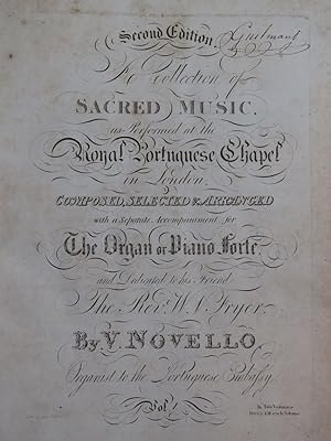 NOVELLO Vincent Collection of Sacred Music Vol 1 Chant Orgue ou Piano 1825