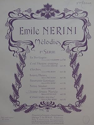 NERINI Émile A une jeune mariée Chant Piano