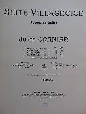 GRANIER Jules Suite Villageoise Scènes de Ballet Piano 4 mains ca1908