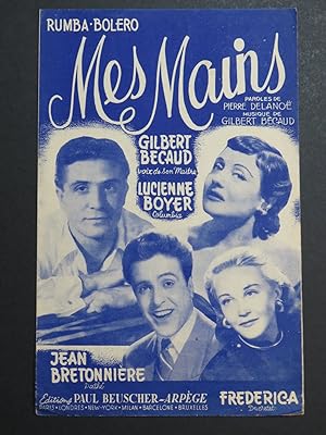 Mes Mains Rumba Bolero Gilbert Becaud Lucienne Boyer 1953