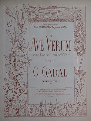 Imagen del vendedor de GADAL C. Ave Verum Chant Orgue a la venta por partitions-anciennes