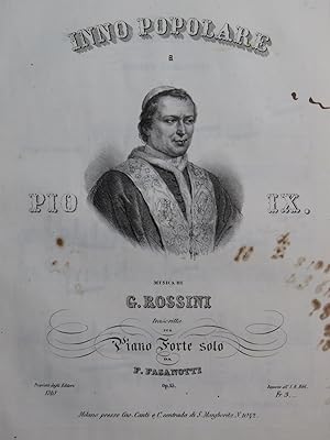 Imagen del vendedor de FASANOTTI F. Inno Popolare a Pio IX Piano ca1850 a la venta por partitions-anciennes