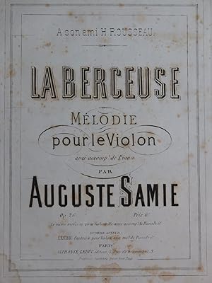 SAMIE Auguste La Berceuse Mélodie Piano Violon 1875