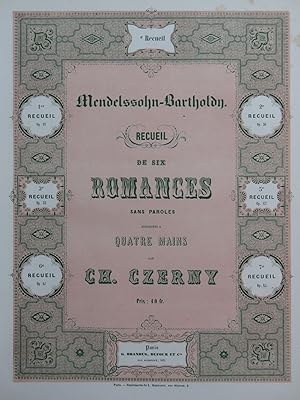 MENDELSSOHN Recueil No 6 Romances sans Paroles op 67 Piano 4 mains ca1855