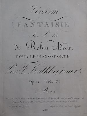 KALKBRENNER Frédéric Fantaisie No 6 Robin Adair op 21 Piano 1816