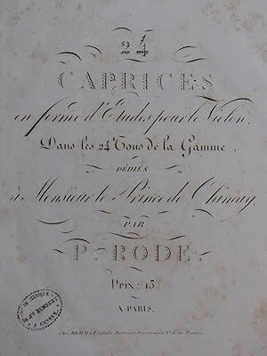 RODE Pierre 24 Caprices en forme d'Études Violon ca1825