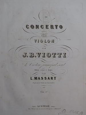 VIOTTI J. B. Concerto No 24 Violon seul ca1850