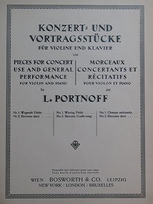 PORTNOFF Leo Wogende Felder Piano Violon 1931