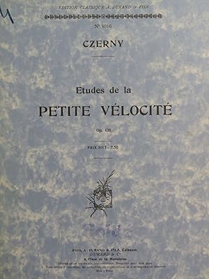 Seller image for CZERNY Charles Etudes de la Petite Vlocit op 636 Piano 1938 for sale by partitions-anciennes